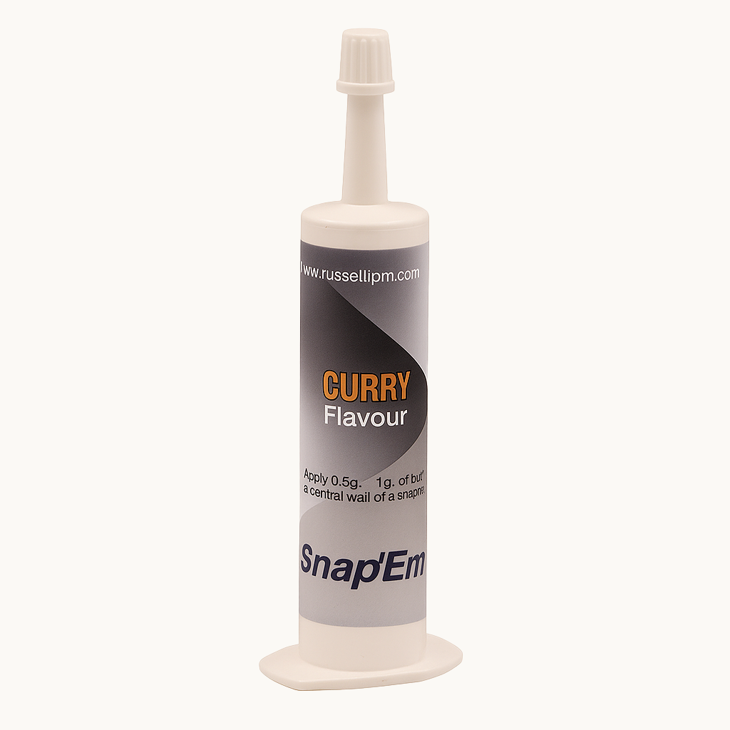 Tube of Curry Flavour Snap'Em on a white background