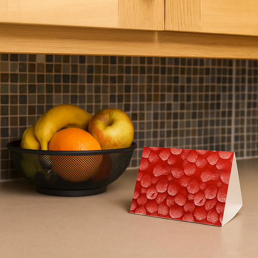 Sticky Glue Fruit Fly Trap Catcher placed near fruit and kitchen surfaces for natural fly control.