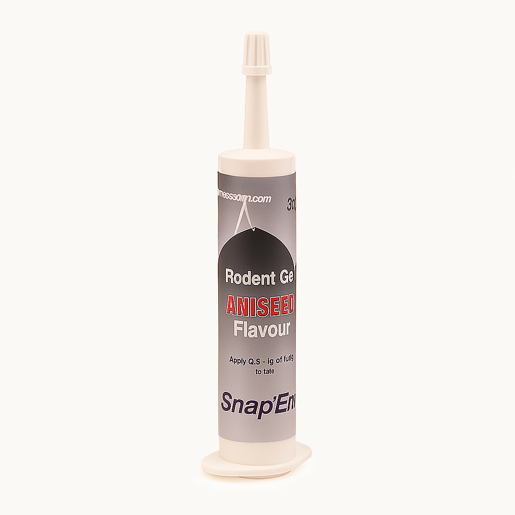 Rodent glue trap with aniseed flavor on a white background
