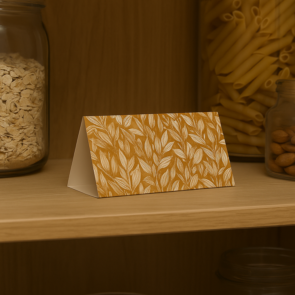 MaXlure Kitchen & Food Moth Trap folded and ready for use in a pantry.