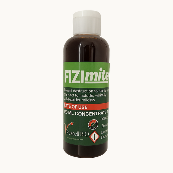 FIZImite 120ml concentrate plant pest treatment bottle on a white background.